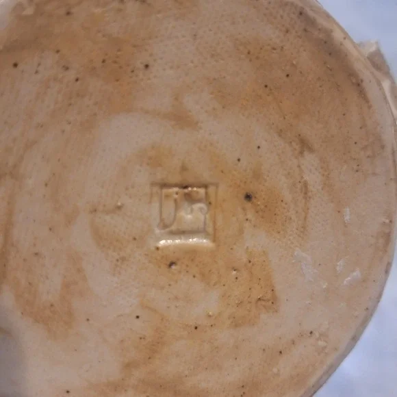 Studio Pottery Coffee Mug Unisex Medium Tan Excellent Hand Stamped Polka Dot - Picture 2 of 5